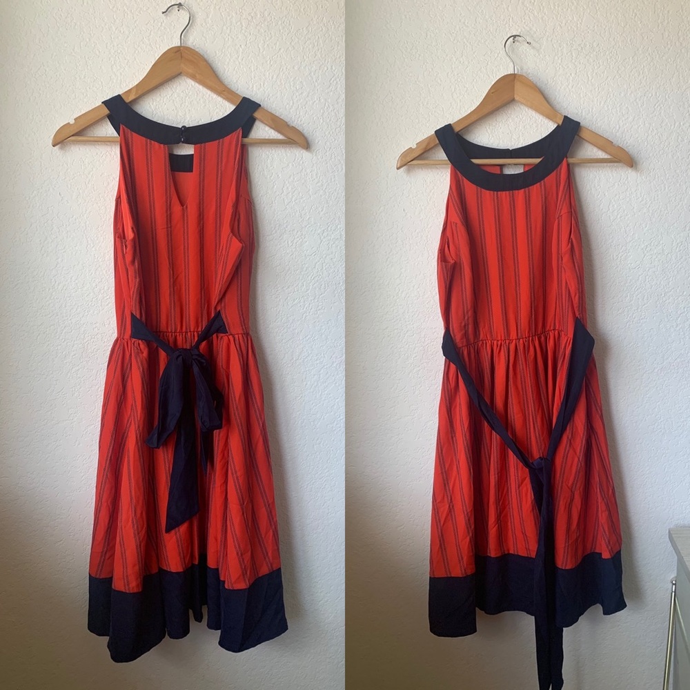 2/$30 ModCloth Striped A-Line Keyhole Back Dress